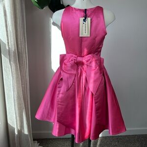 🆕 JessaKae Darling Dress Vibrant Pink Mini Dress with Bow Sz XS